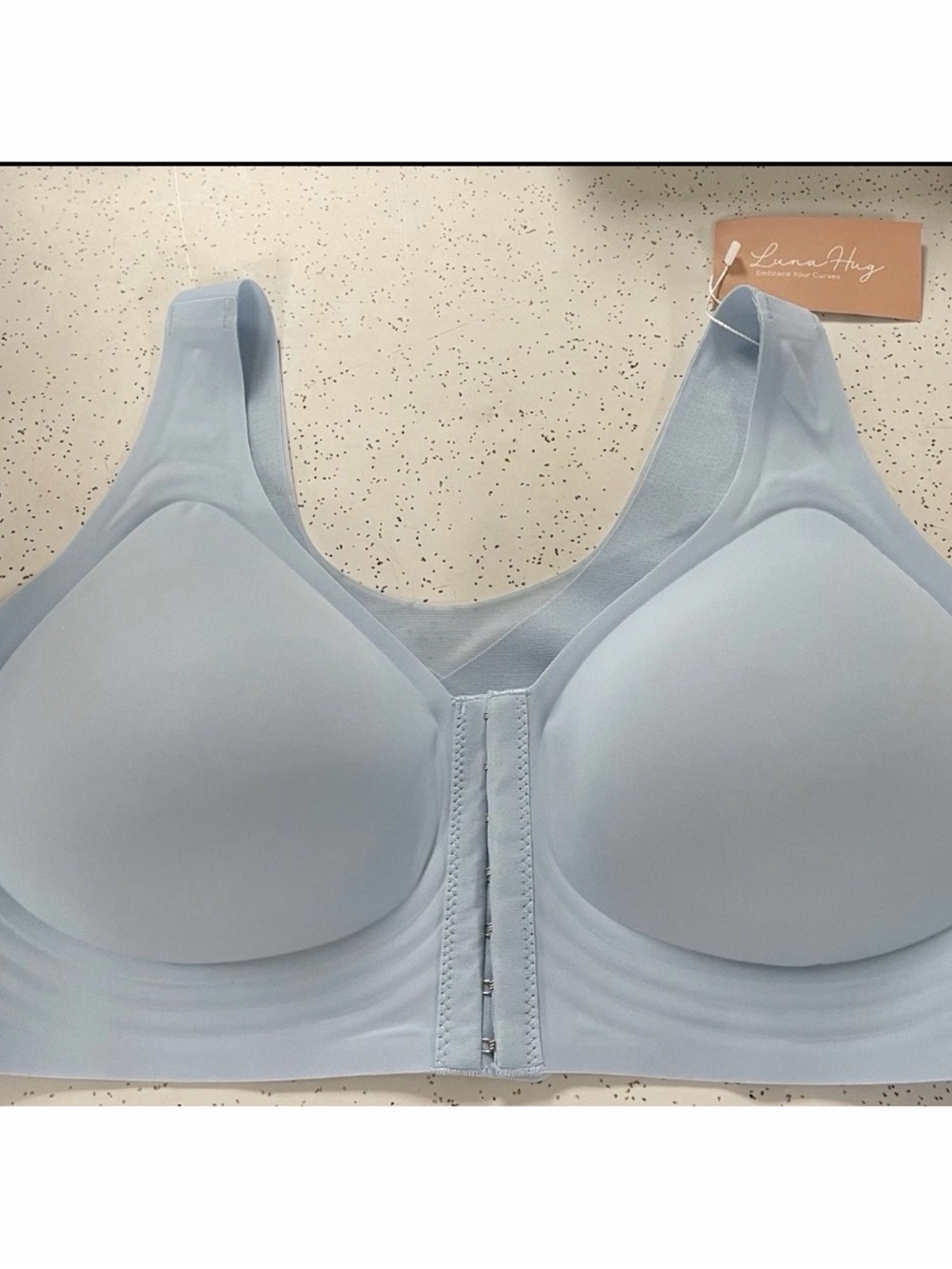 Luna Hug Light Blue Front-Closure Wireless Comfort Bra XL